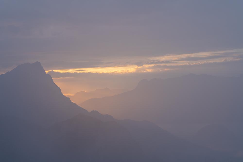 Foggy sunrise from Admonthaus, Austria