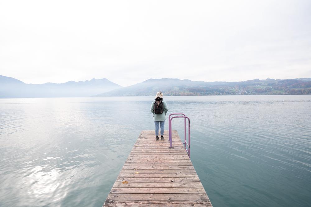 Autumn at lake Atterssee, Austria