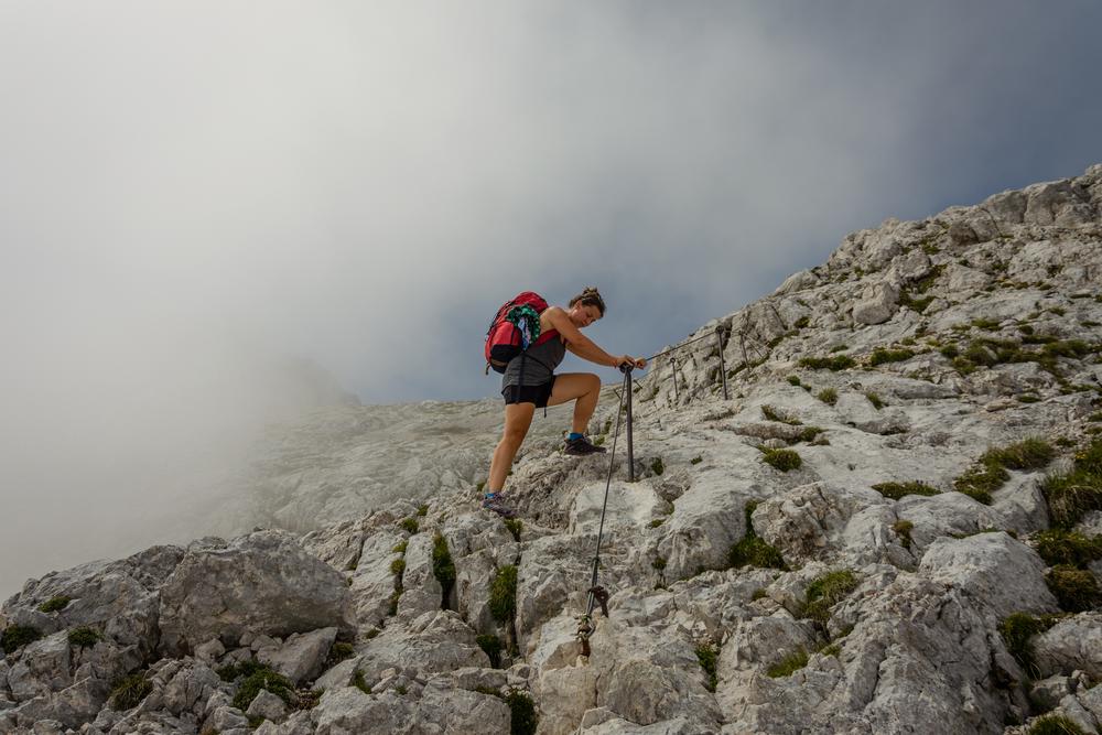 Climbing on mount Triglav, Slovenia
