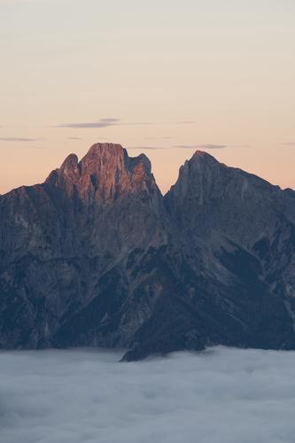 A sea of fog below the Gesäuse massif, Styria, Austria