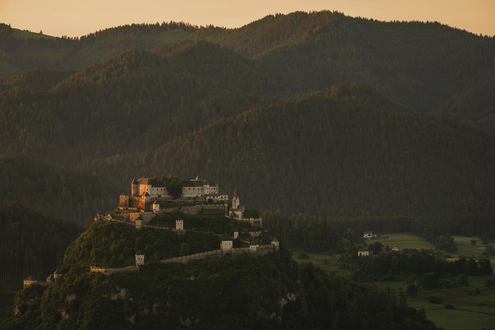Hochosterwitz Castle on a lush green summer morning, Carinthia, Austria
