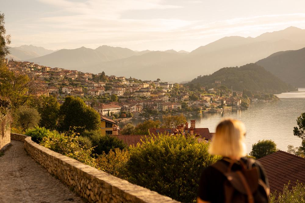 Golden morning at lake Como, Italy