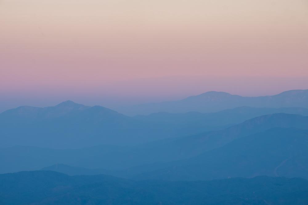 Layered pastel mountain sunrise in Turkey