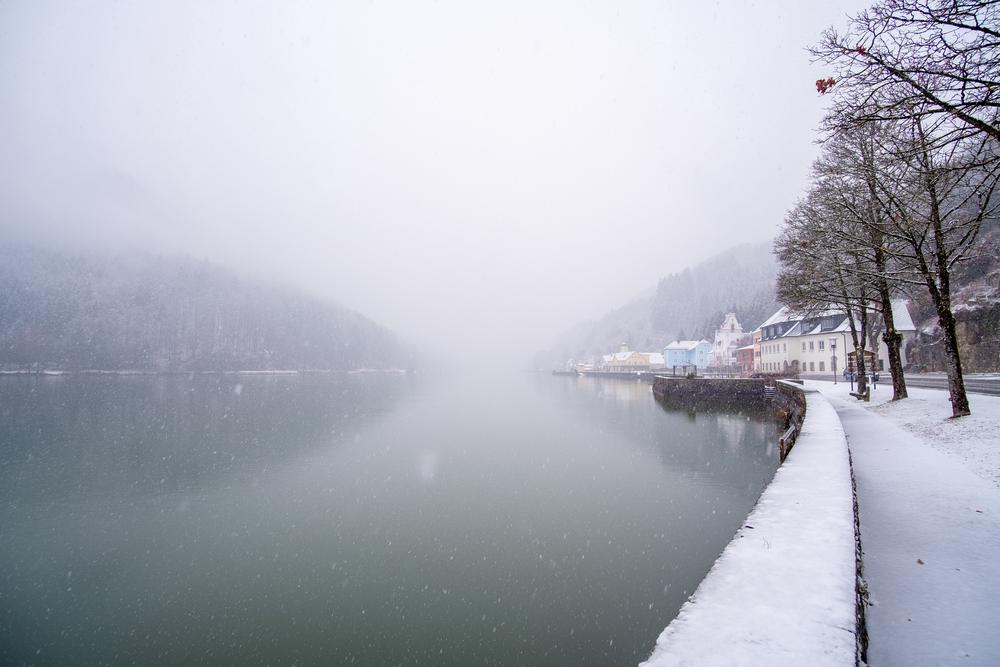 Snowy Danube, Austria