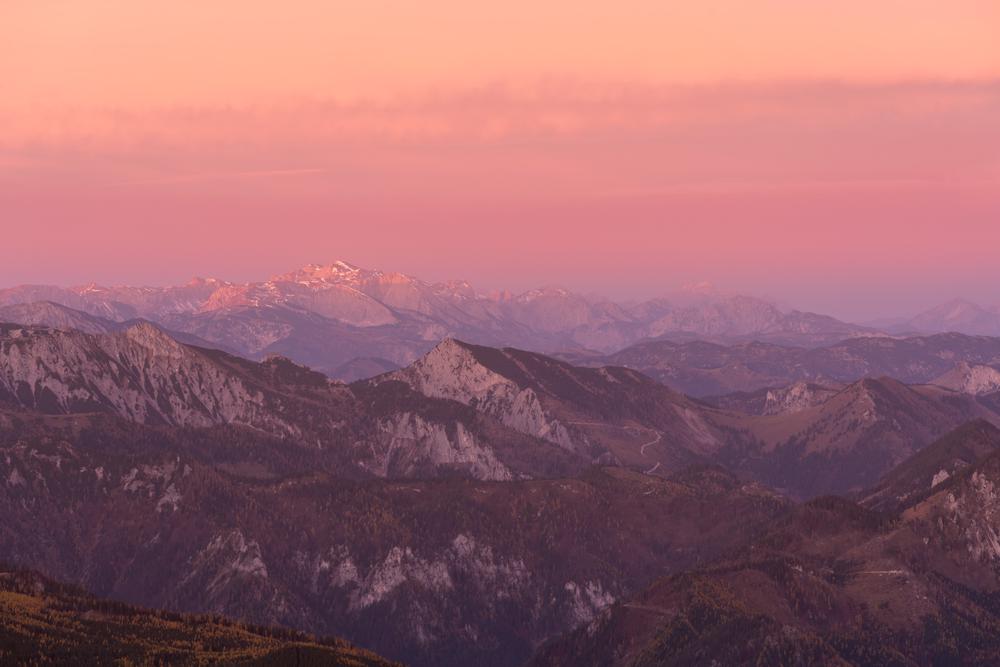 Sunrise from Schneeberg, Austria
