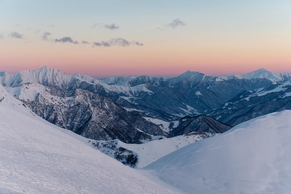 Incredible sunset from the slopes of Gudauri, Georgia