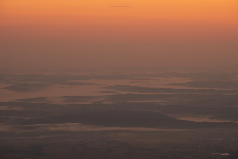 Sunrise from lake Bâlea on the Transfăgărășan alpine road, Romania