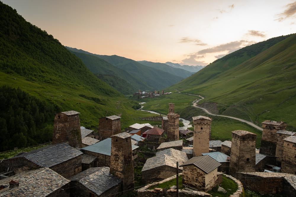 Sunset over Ushguli, Georgia